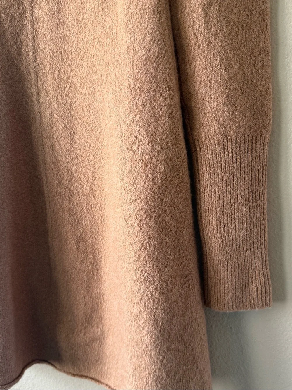 Madewell XS Cotton-Wool Sweater Mini Dress Heather Caramel Preppy Quiet Luxury